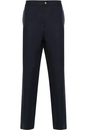 Etro Herringbone linen trousers