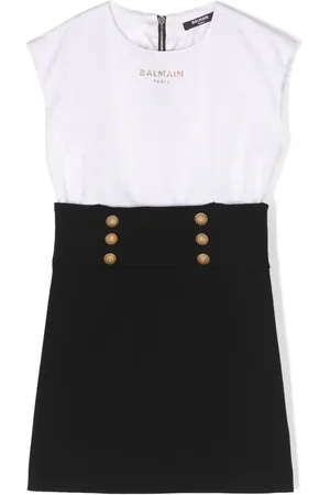 Balmain Logo-jacquard sleeveless dress