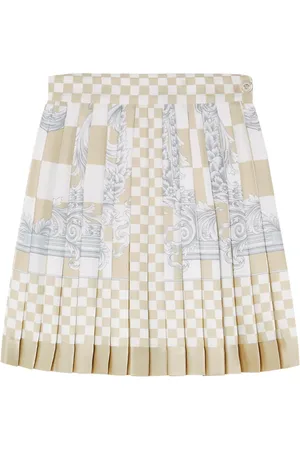 VERSACE Barocco checkerboard-print silk miniskirt