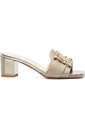 ROBERTO FESTA Basa 50mm crystal-buckle mules