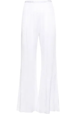 FORTE FORTE Pliss??-effect flared trousers