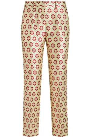 Etro Floral-jacquard cigarette trousers