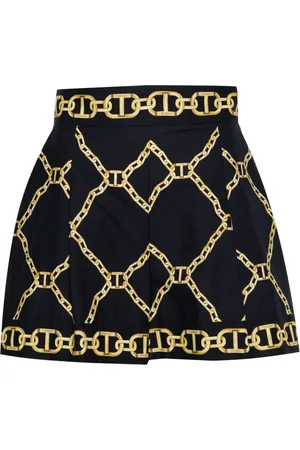 Twin-Set Chain-print wide-leg shorts