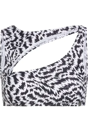 Karl Lagerfeld Animal-print cut-out bikini top