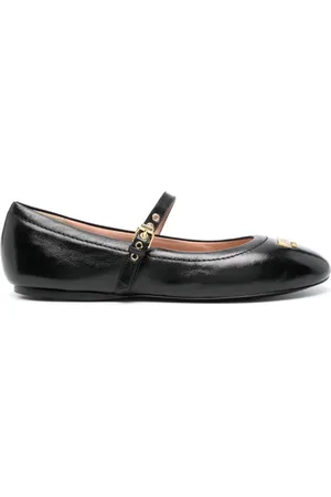 Boutique Moschino Brown/Black Leopard Print Calf Hair and Patent Leather  Bow Ballet Flats Size 40 Boutique Moschino