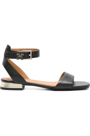 Tommy Hilfiger Logo-plaque leather sandals
