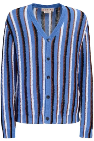 Marni Stripe-pattern V-neck cotton cardigan