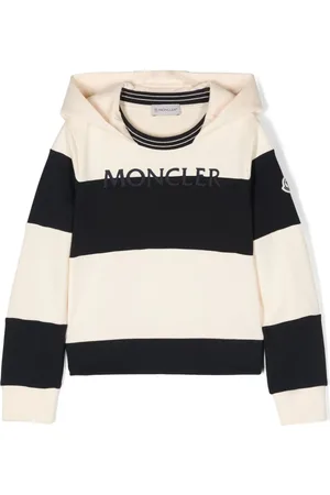 Moncler Embroidered-logo striped hoodie