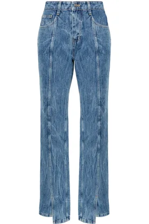 LVIR Wrinkled-detailed cotton jeans