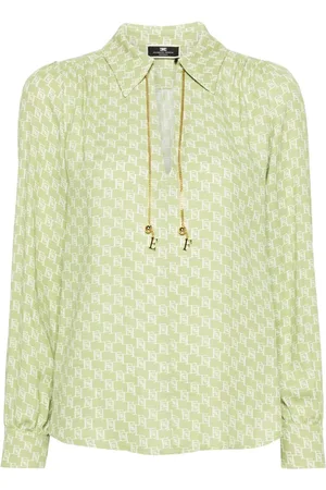 Elisabetta Franchi Monogram-print cady blouse