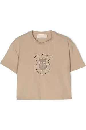 Elisabetta Franchi Broderie-anglaise cotton T-shirt