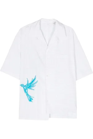 Lanvin Bird-appliqué pinstriped shirt