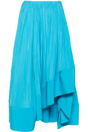 Lanvin Asymmetric charmeuse maxi skirt