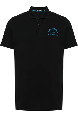 Karl Lagerfeld Logo-embroidered organic cotton polo shirt