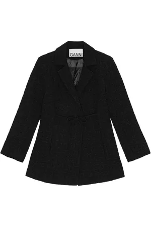 Ganni Tie-fastening textured blazer