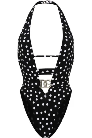 Dolce & Gabbana Polka dot belted swimsuit