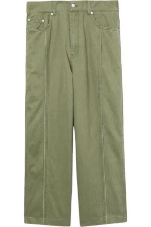 FIVE CM Piped-trim wide-leg jeans