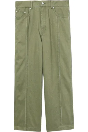 Fratello Mens Green Wide Legged Pants Slacks DP-106