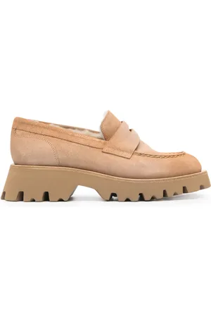 santoni Penny slot suede loafers