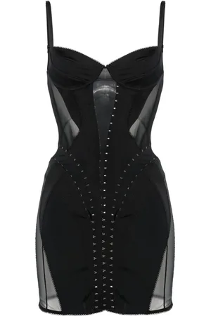 MUGLER Panelled corseted minidress