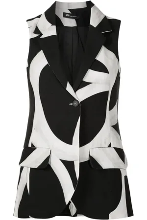 Uma Raquel Davidowicz Abstract-pattern notched-lapels waistcoat