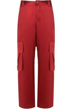 Uma Raquel Davidowicz Straight-leg silk cargo trousers
