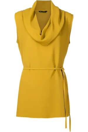 Uma Raquel Davidowicz Cowl-neck tied-waist blouse