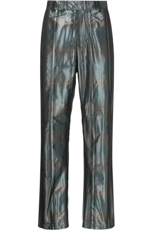 Uma Raquel Davidowicz Checked metallic straight-leg trousers