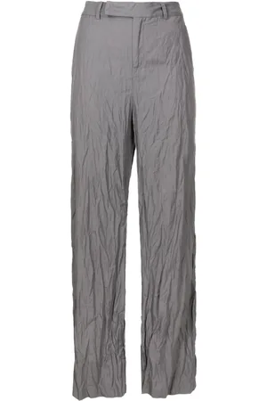 Uma Raquel Davidowicz Crinkled-finish high-waisted trousers