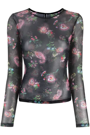 Cynthia Rowley Floral-print long-sleeve top