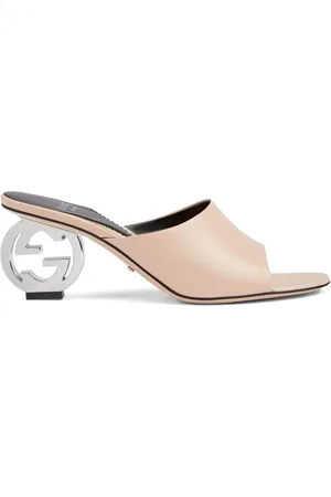 Gucci Interlocking G-heel leather mules