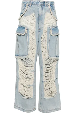 DARKPARK Vivi distressed wide-leg jeans