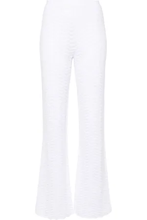 Zendaya Highwaisted Flare Pants - White - MESHKI U.S