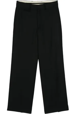 Canaku Striped~wool straight-leg trousers