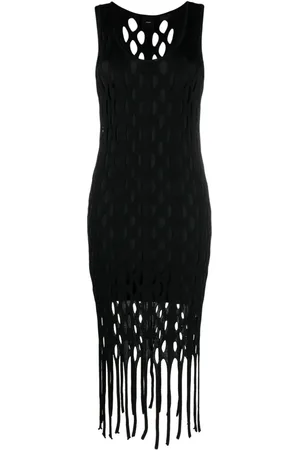 Pinko Fringed cut-out maxi dress