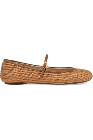 Gianvito Rossi Carla raffia ballet pumps