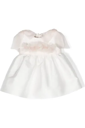 LA STUPENDERIA Floral-appliqué silk dress