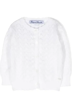 Tartine Et Chocolat Pointelle-knit cotton-blend cardigan