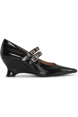 Ganni Eyelet-detail Mary Jane pumps