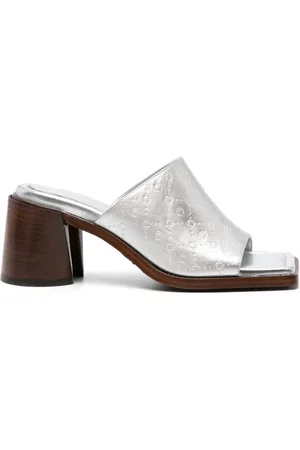 Marine Serre Ms laminated-leather mules
