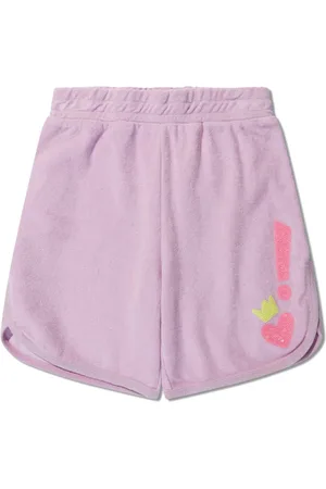 Nº21 Kids logo-embroidered cotton shorts - Purple