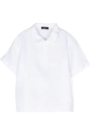 Il gufo Short-sleeve linen polo shirt