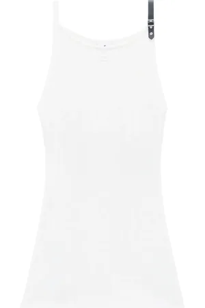 Courrèges Logo-patch ribbed-knit dress