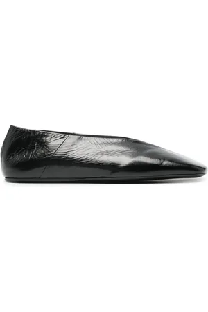 Jil Sander Square-toe leather ballerina shoes