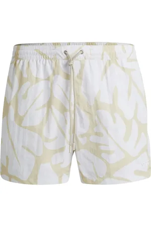 HUGO BOSS Leaf-print swim shorts