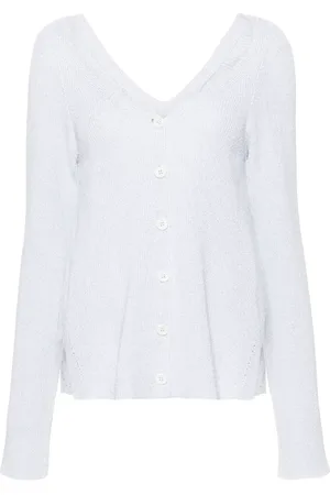 Fabiana Filippi Lurex-detailed ribbed-knit cardigan
