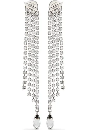 Jimmy Choo Saeda crystal-fringe earrings