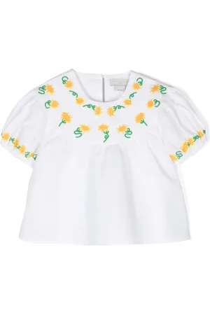Stella McCartney Motif-embroidered ruched blouse
