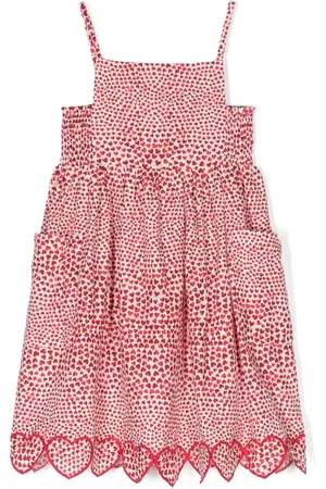 Stella McCartney Heart-print cotton midi dress