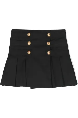 Balmain Pleated virgin wool wrap skirt